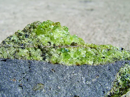 peridot in basalt