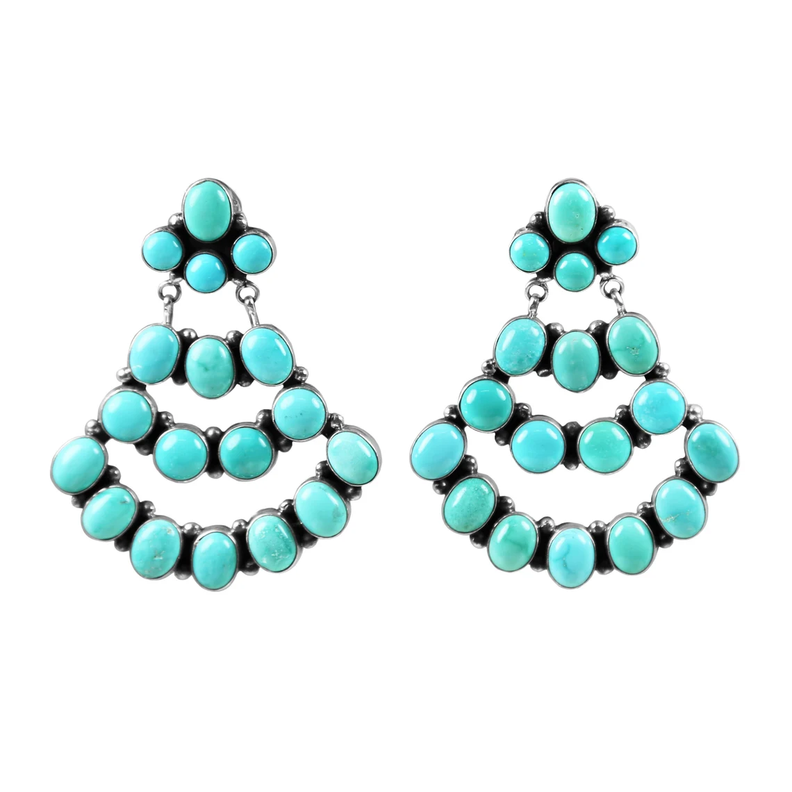 Carico Lake Turquoise Chandelier Statement Earrings